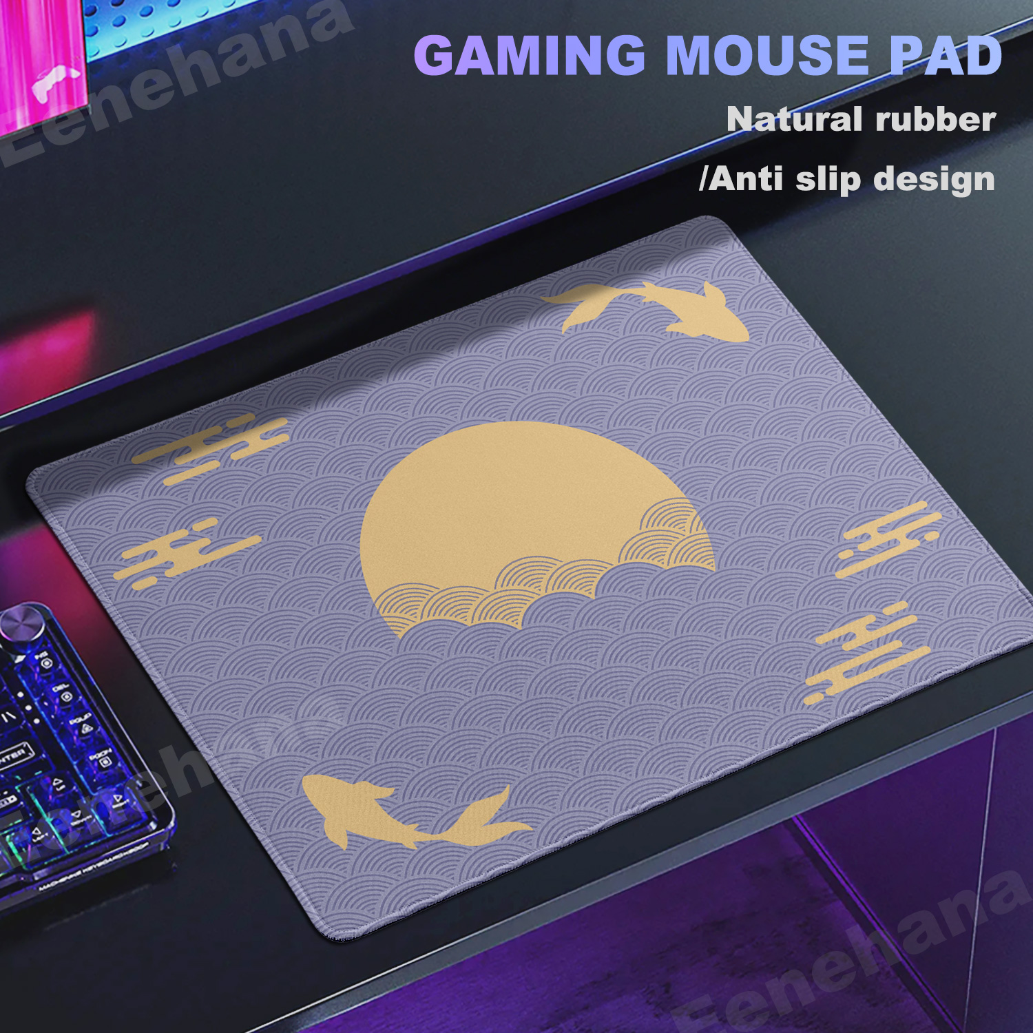 Pc Gaming Cloud Free - Purple & Gold Koi Fish Mouse