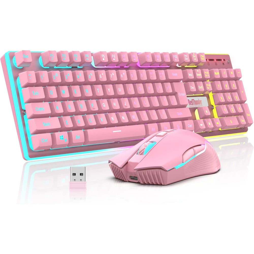 Anti-Ghosting Keyboard - Wireless Gaming Keyboard and Mouse Set,