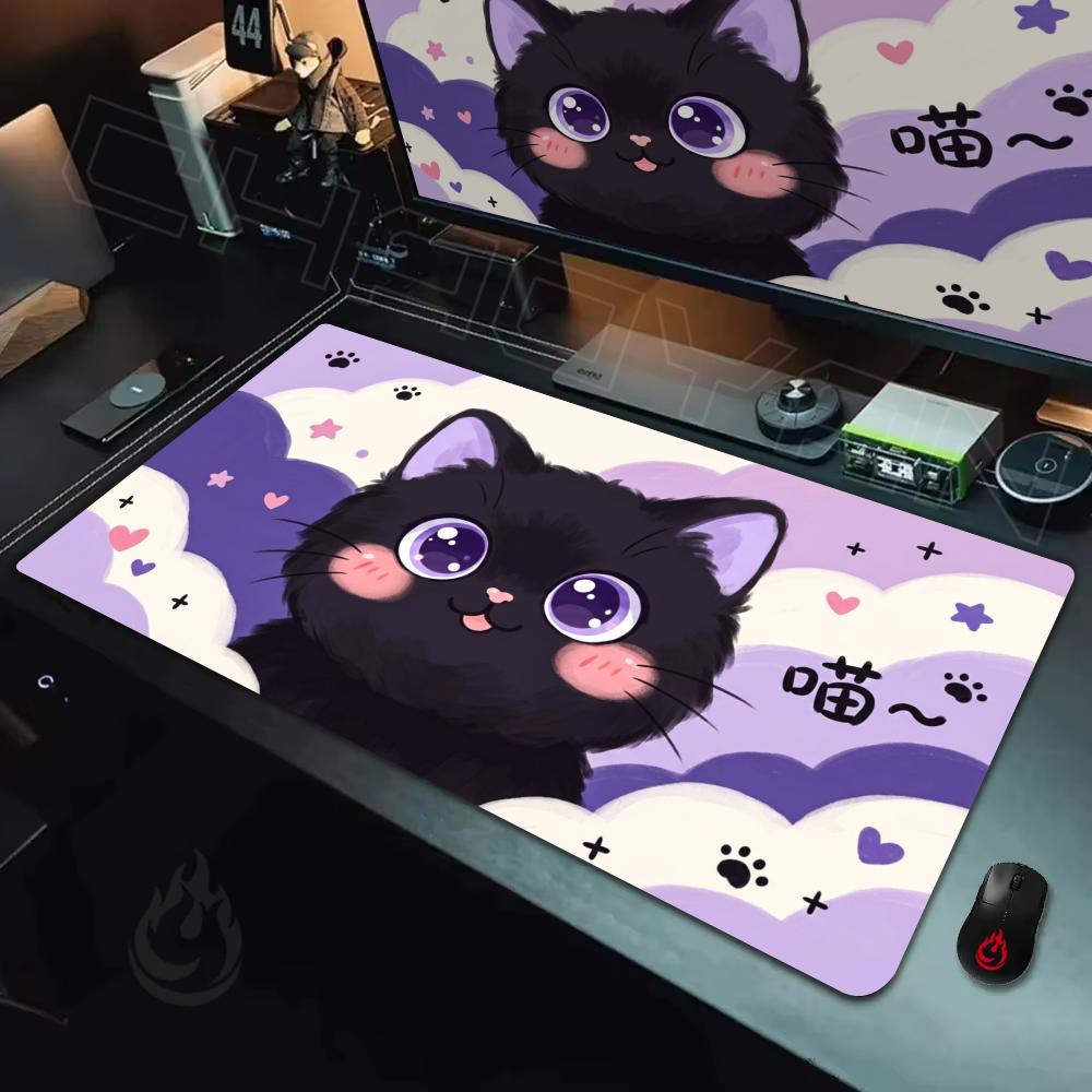 Pc Gaming Cloud Free - Cute clouds and cat Mouse Pad