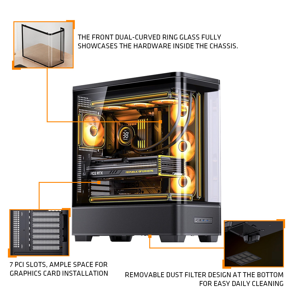 JONSBO TK-5 White/Black ATX PC - Pc Gaming Jonsbo のレビューと価格