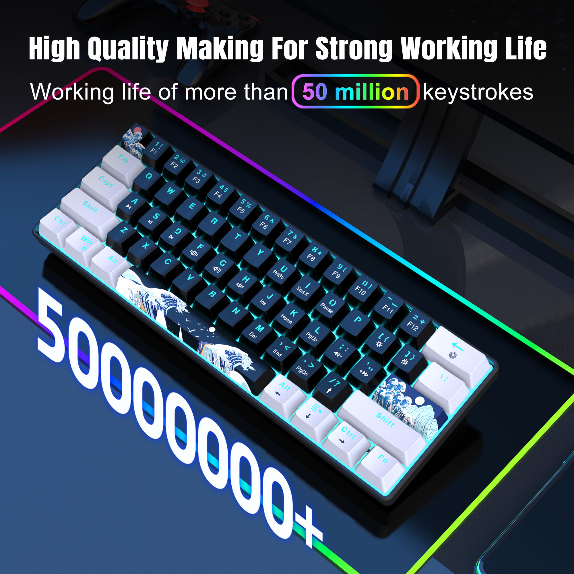 60% Gaming Mechanical Keyboard - Anti-Ghosting Keyboard のレビューと価格