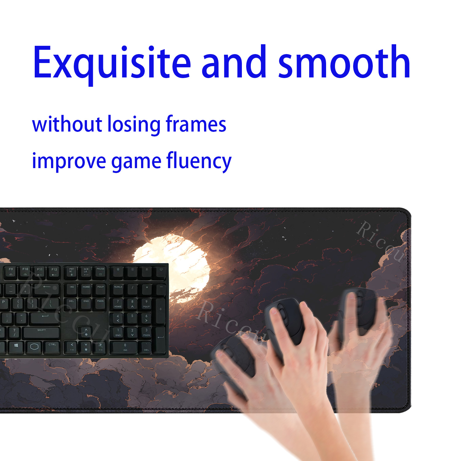 moon night cloud Mousepad Rubb - Pc Gaming Cloud Free のレビューと価格