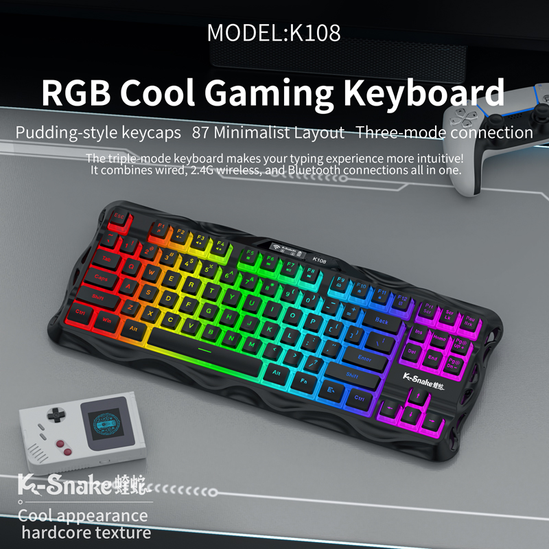 K-Snake 87 Keys Wireless Gamin - Anti-Ghosting Keyboard のレビューと価格