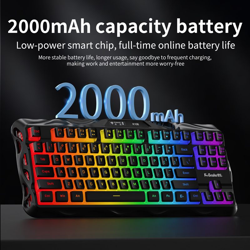 K-Snake 87 Keys Wireless Gamin - Anti-Ghosting Keyboard のレビューと価格