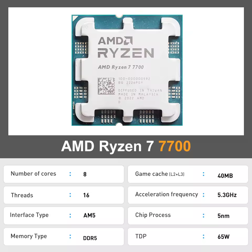 AMD Ryzen 7 7700 R7 7700 8 Cor - Pc Gaming Ryzen 7 のレビューと価格