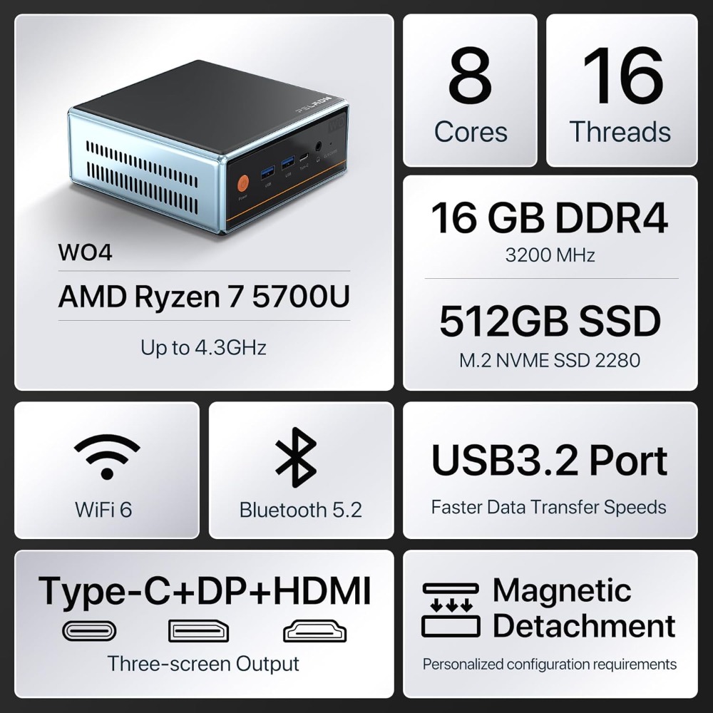 US Shipping Mini PC AMD Ryzen  - Pc Gaming Ryzen 7 のレビューと価格