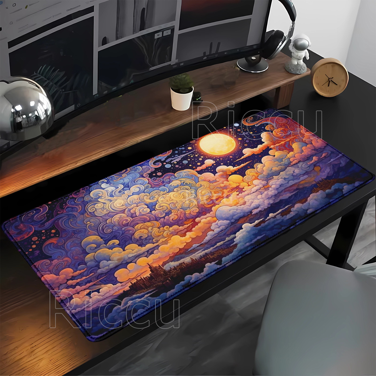 Large Mouse Pad Full moon and  - Pc Gaming Cloud Free のレビューと価格