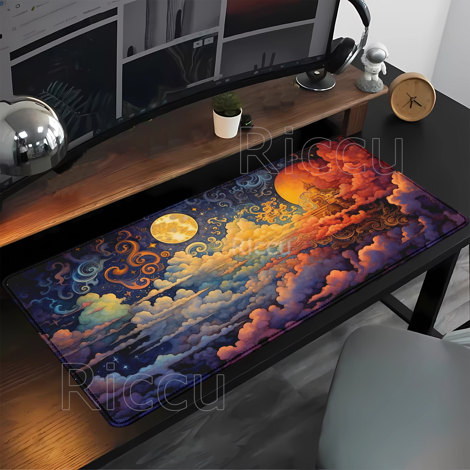 Large Mouse Pad Full moon and  - Pc Gaming Cloud Free のレビューと価格