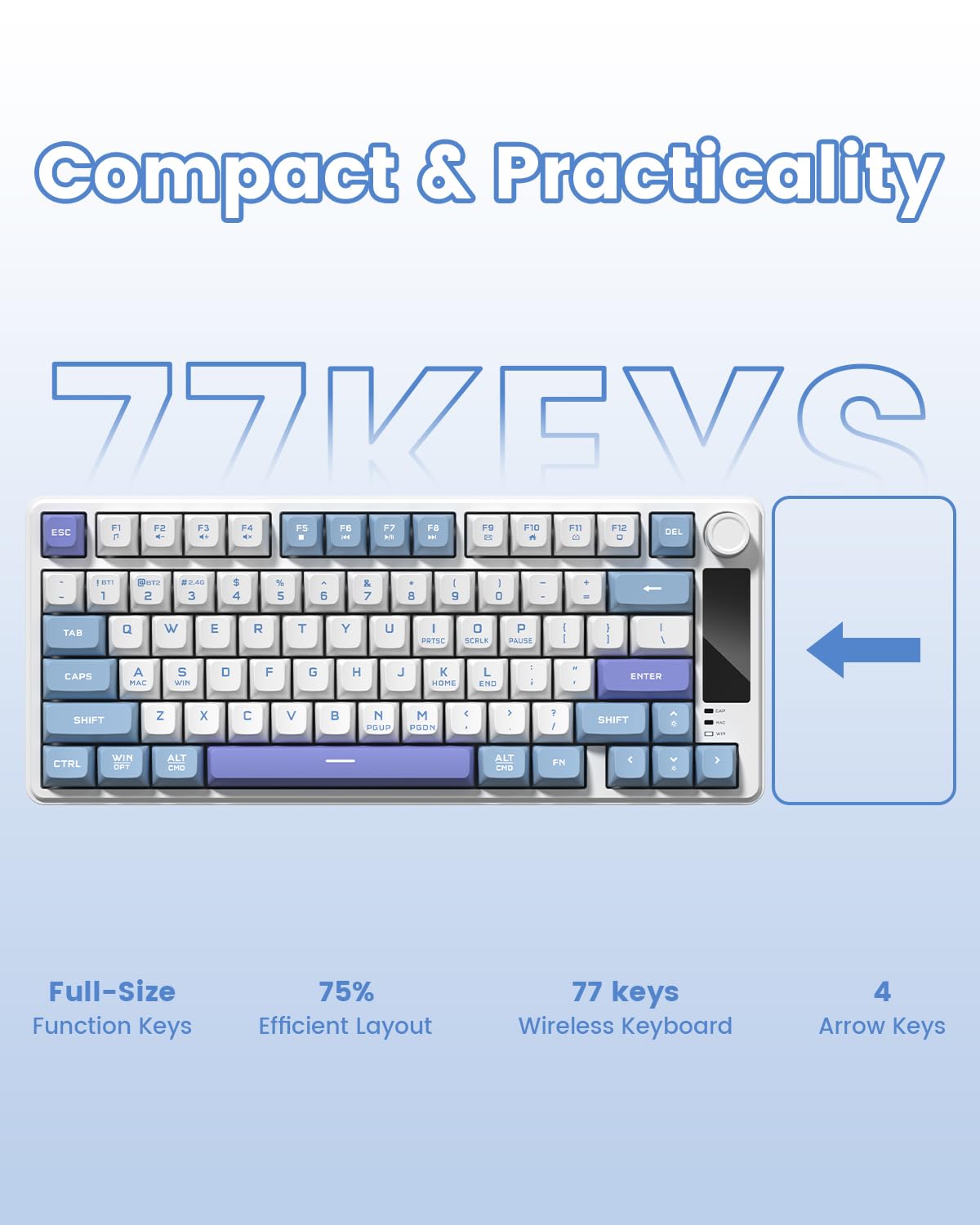 Womier DK75 75% Wireless Keybo - Anti-Ghosting Keyboard のレビューと価格